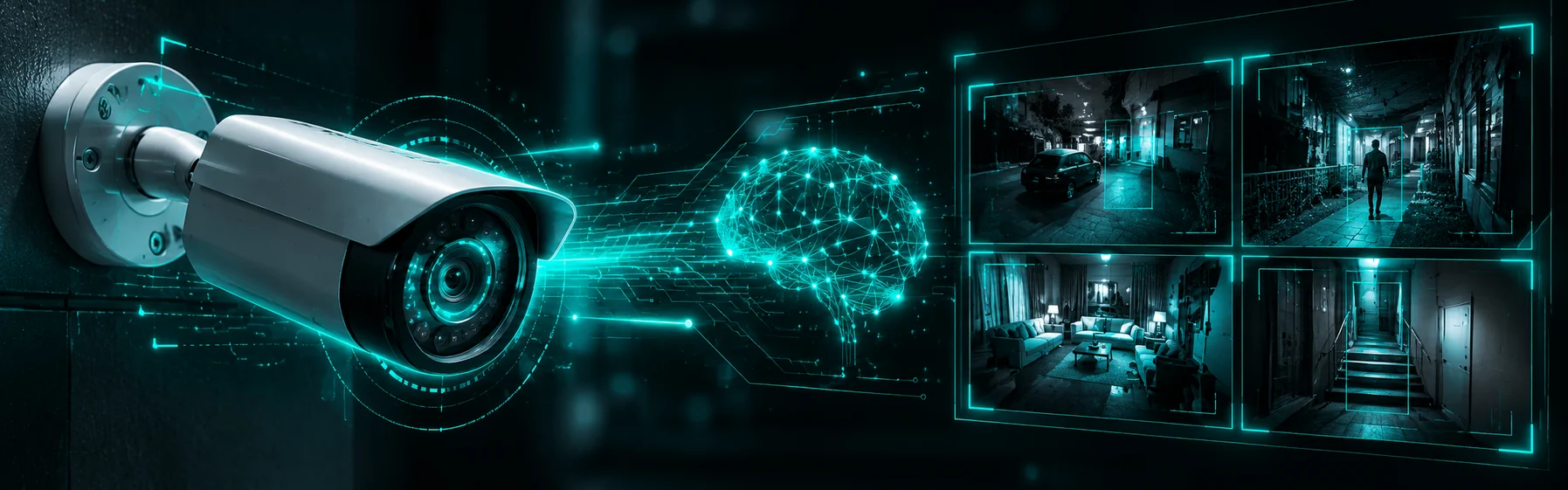 Câmera com inteligência artificial analisando imagens em tempo real